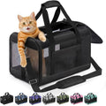 Cat Carrier Soft-Sided Pets Travel Carriers up to 15 Lbs,Black M